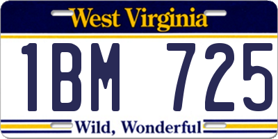 WV license plate 1BM725