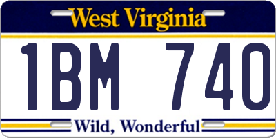 WV license plate 1BM740