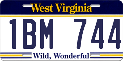 WV license plate 1BM744
