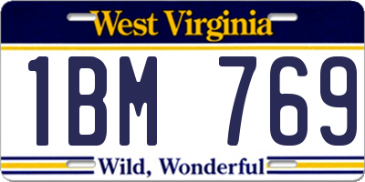 WV license plate 1BM769