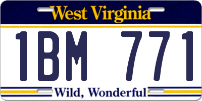 WV license plate 1BM771