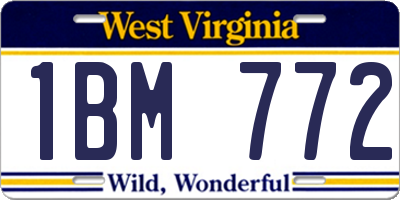 WV license plate 1BM772