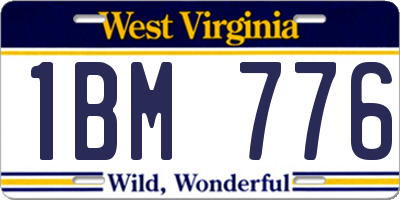 WV license plate 1BM776