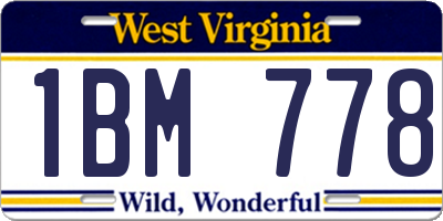 WV license plate 1BM778