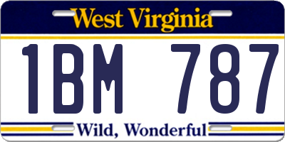 WV license plate 1BM787
