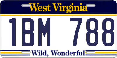 WV license plate 1BM788