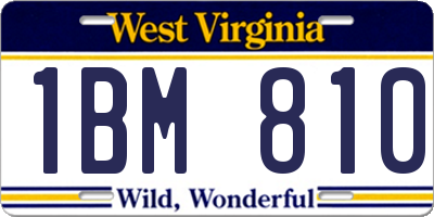 WV license plate 1BM810