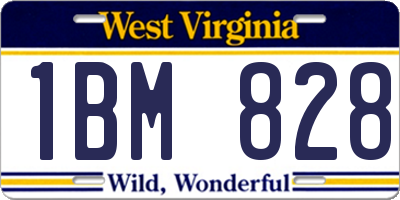 WV license plate 1BM828