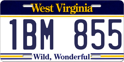 WV license plate 1BM855