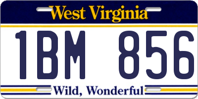 WV license plate 1BM856
