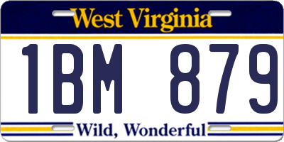 WV license plate 1BM879