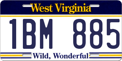 WV license plate 1BM885