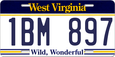 WV license plate 1BM897
