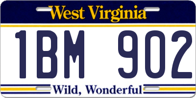WV license plate 1BM902