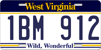 WV license plate 1BM912