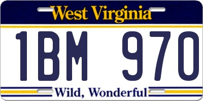 WV license plate 1BM970