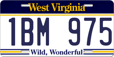 WV license plate 1BM975