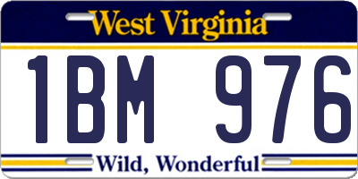 WV license plate 1BM976