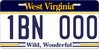WV license plate 1BN000