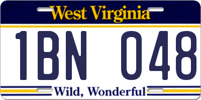 WV license plate 1BN048