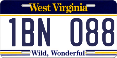 WV license plate 1BN088
