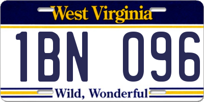 WV license plate 1BN096
