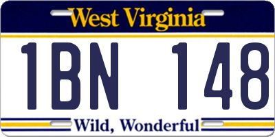 WV license plate 1BN148