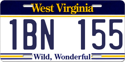 WV license plate 1BN155