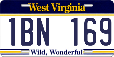 WV license plate 1BN169
