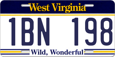 WV license plate 1BN198