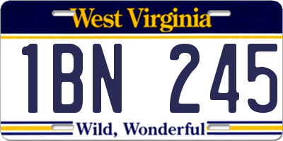 WV license plate 1BN245