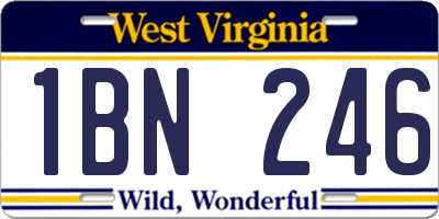 WV license plate 1BN246