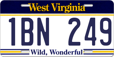 WV license plate 1BN249