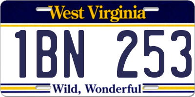 WV license plate 1BN253