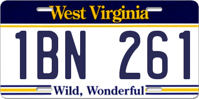 WV license plate 1BN261