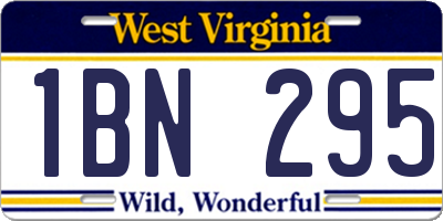 WV license plate 1BN295