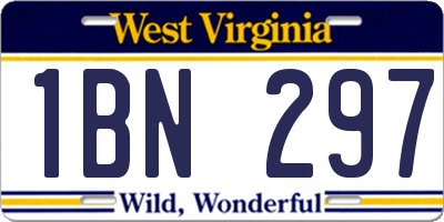 WV license plate 1BN297