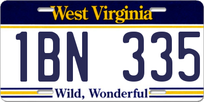 WV license plate 1BN335
