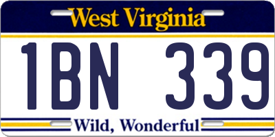WV license plate 1BN339
