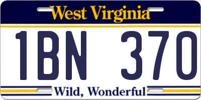 WV license plate 1BN370