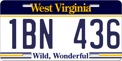 WV license plate 1BN436