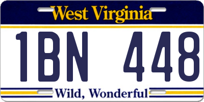 WV license plate 1BN448