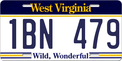 WV license plate 1BN479