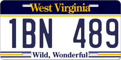 WV license plate 1BN489