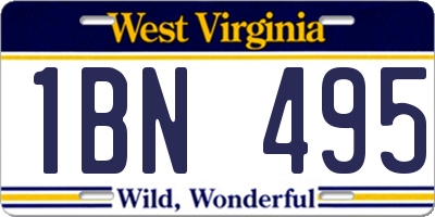 WV license plate 1BN495