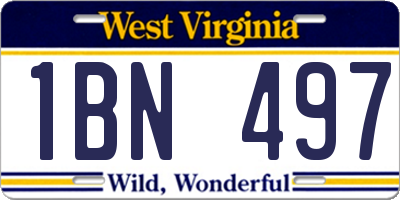 WV license plate 1BN497