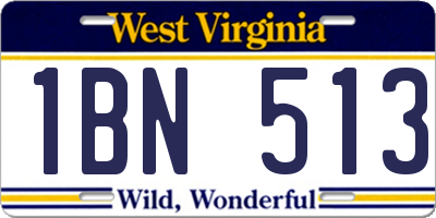 WV license plate 1BN513