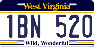 WV license plate 1BN520