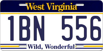 WV license plate 1BN556
