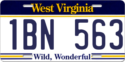 WV license plate 1BN563